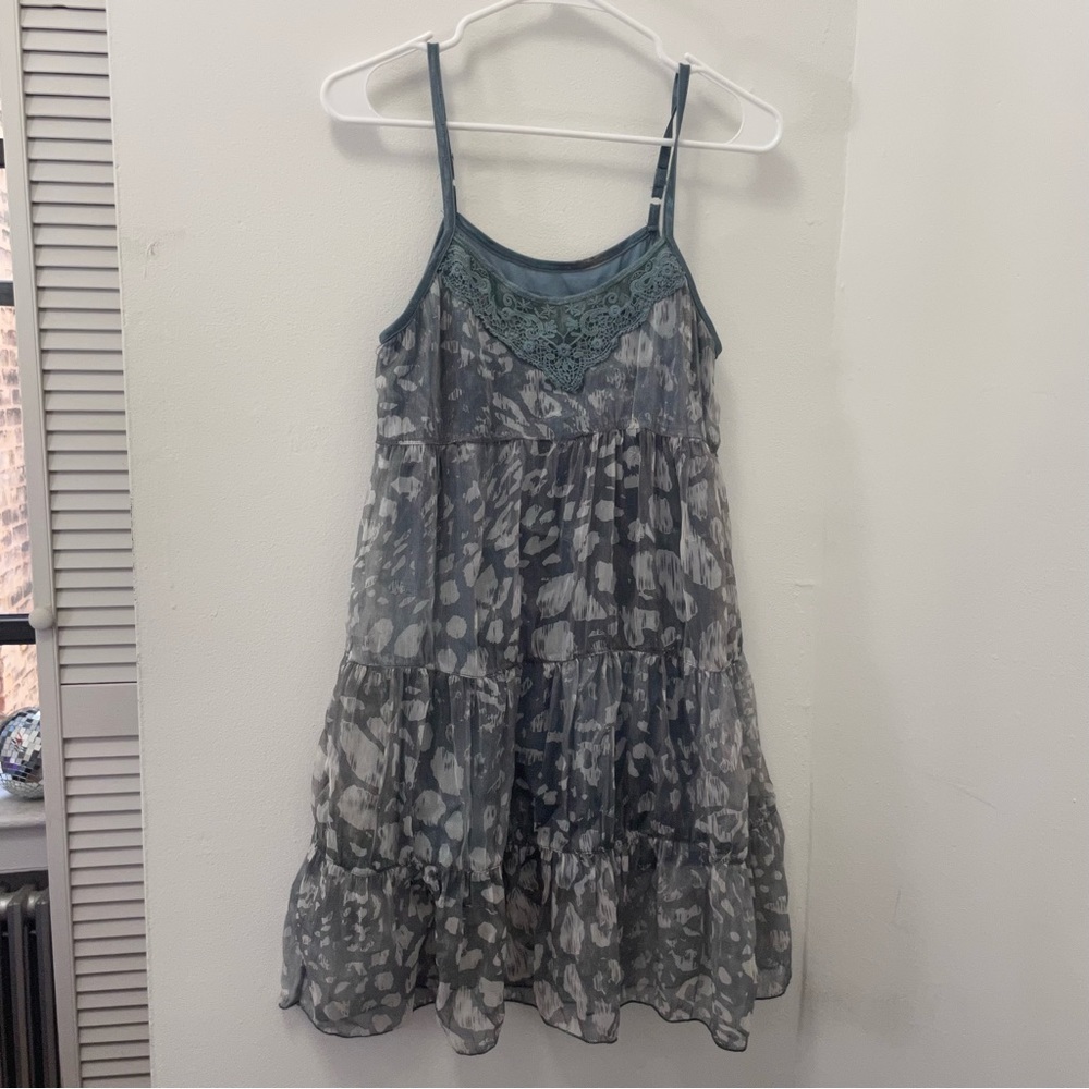 vintage leopard print chiffon mini dress